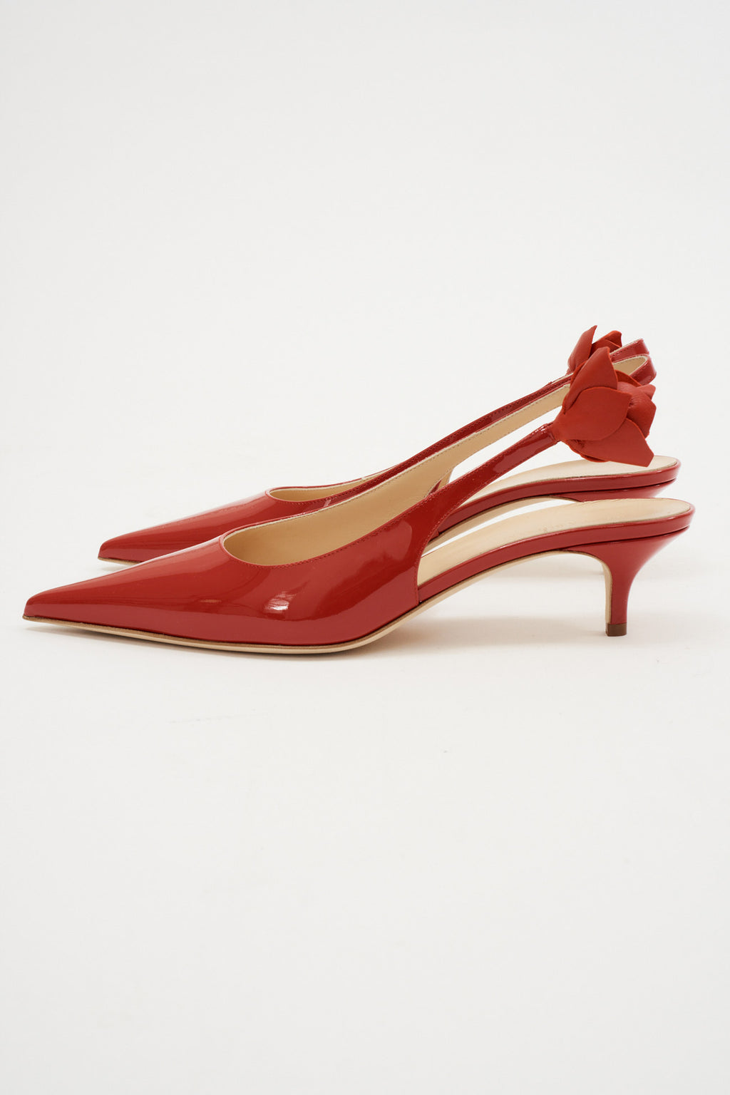 Slingback Rose Red Kitten Heel - Désordre Boutique