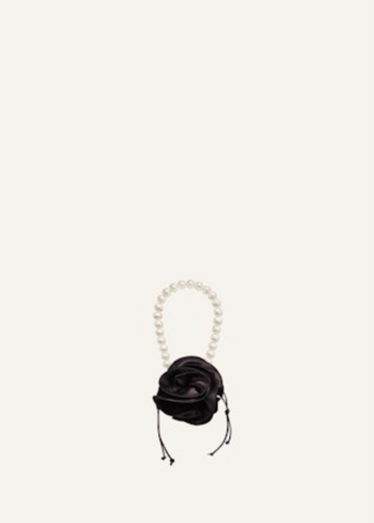 Small Satin Pearl Black Bag - Désordre Boutique