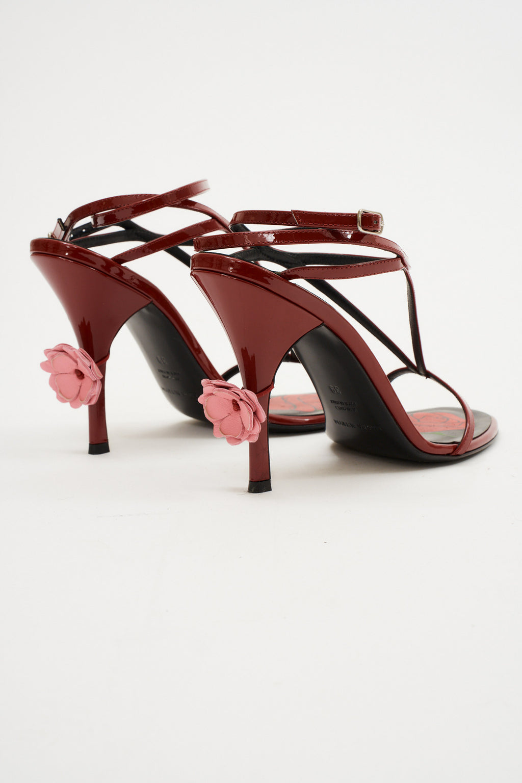 Strappy Sandal Burgundy Heels Desordre Boutique