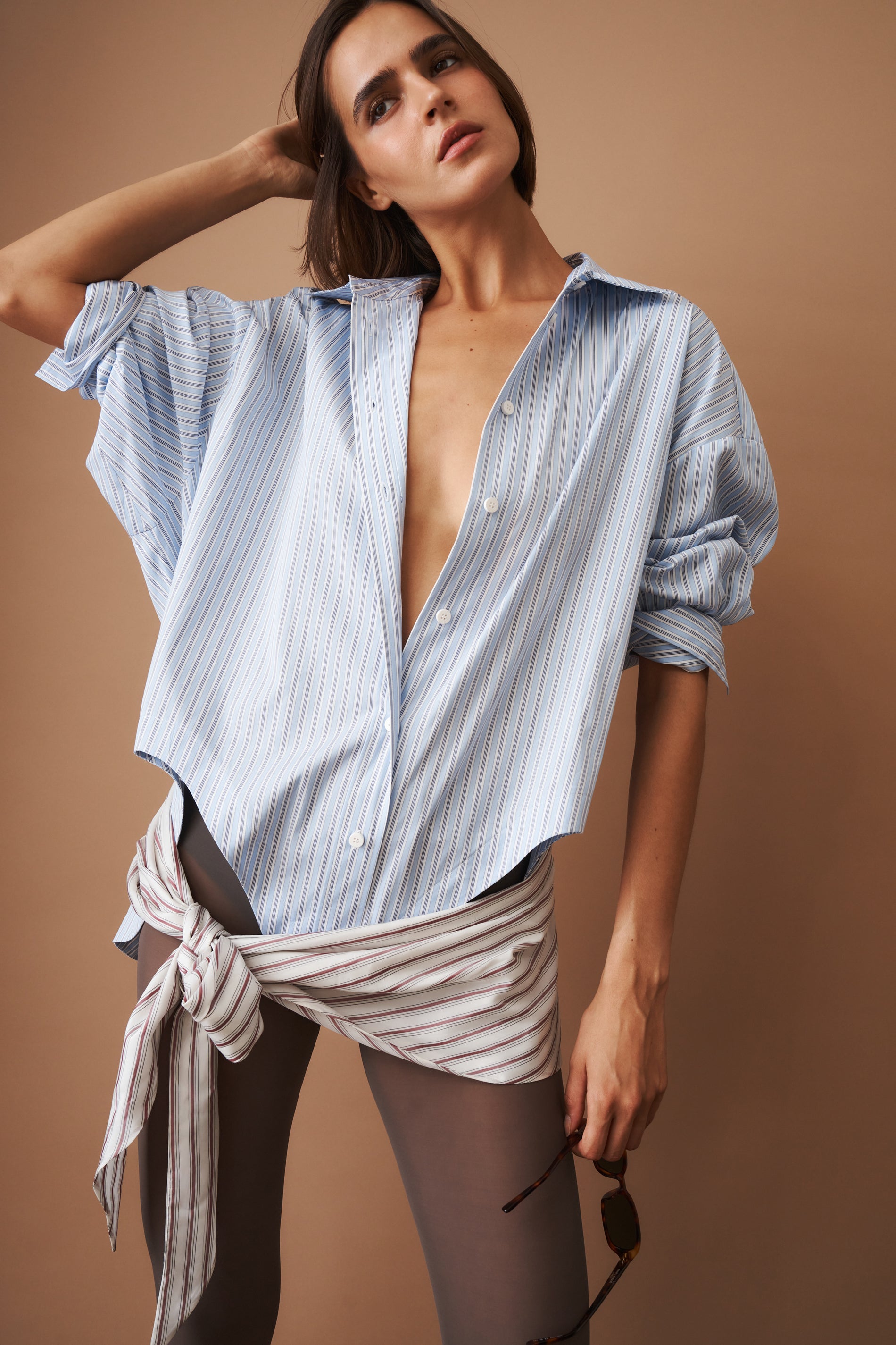 Blue Mini Shirt Dress - DÉSORDRE