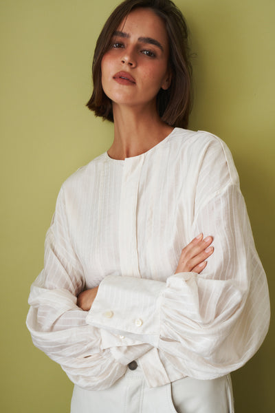Diana Stripe Pleat Overshirt