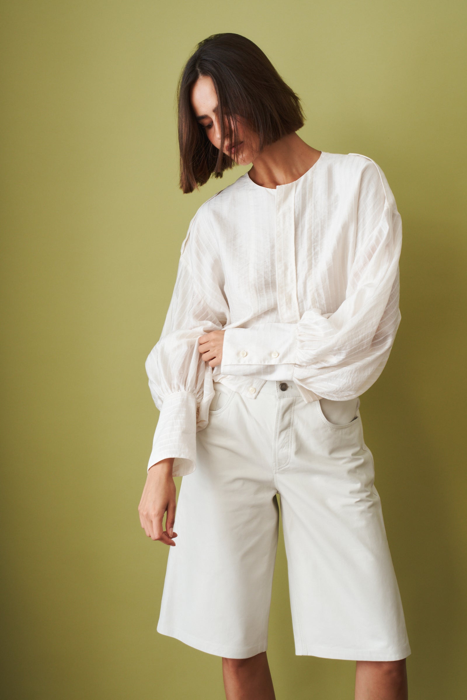 Diana Stripe Pleat Overshirt - DÉSORDRE
