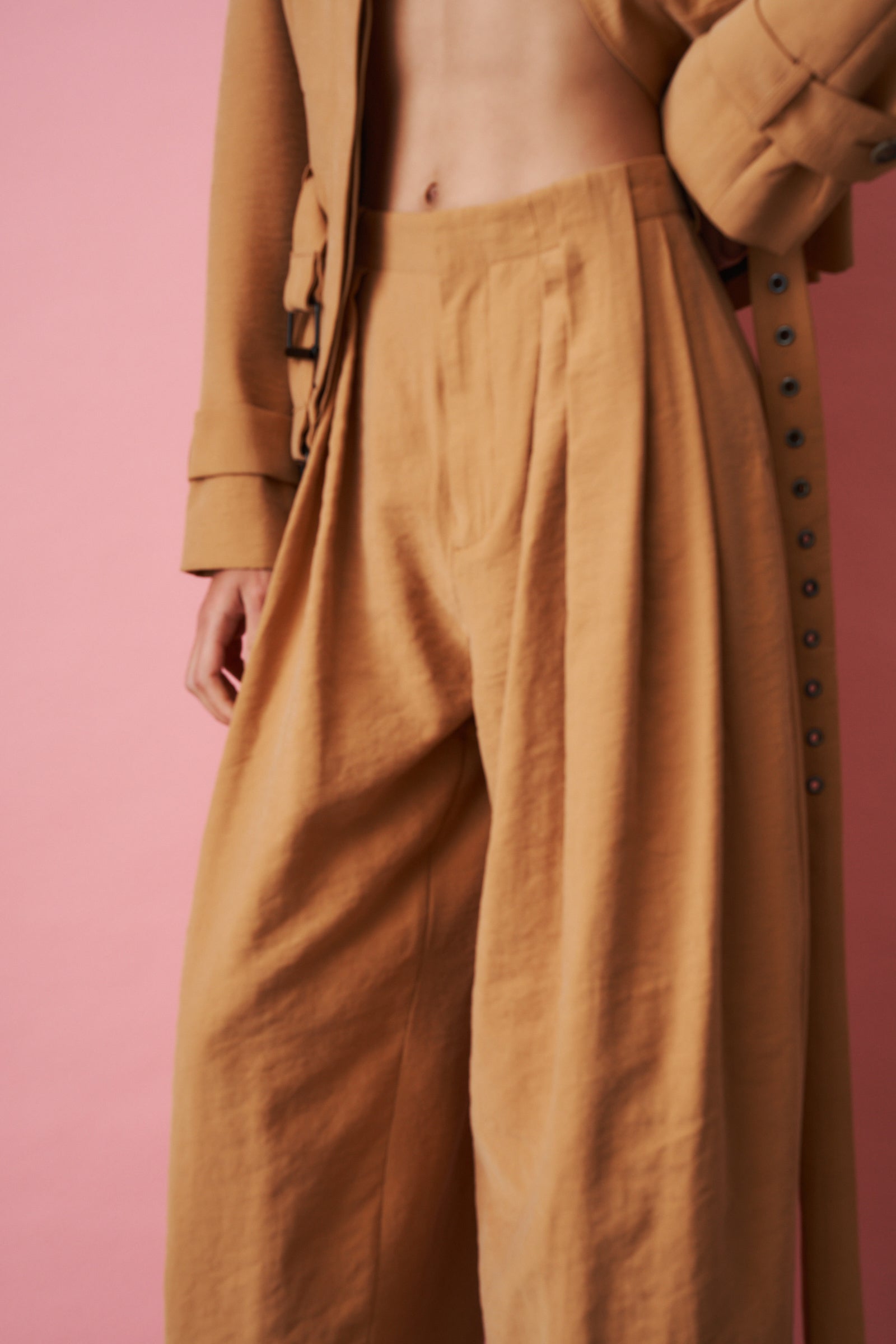 Orange Pleat Pant - DÉSORDRE