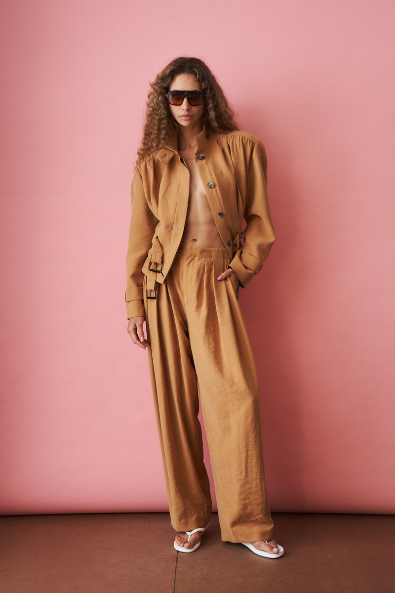 Orange Pleat Pant - DÉSORDRE