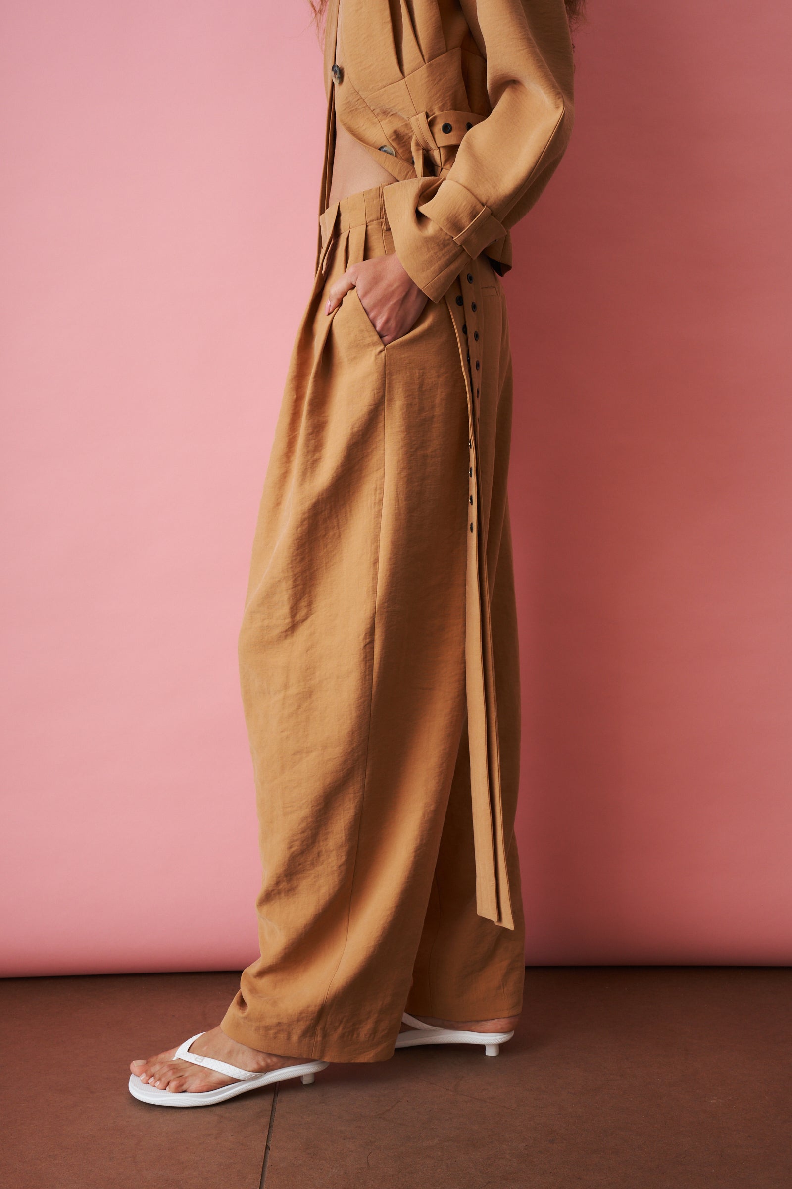 Orange Pleat Pant - DÉSORDRE