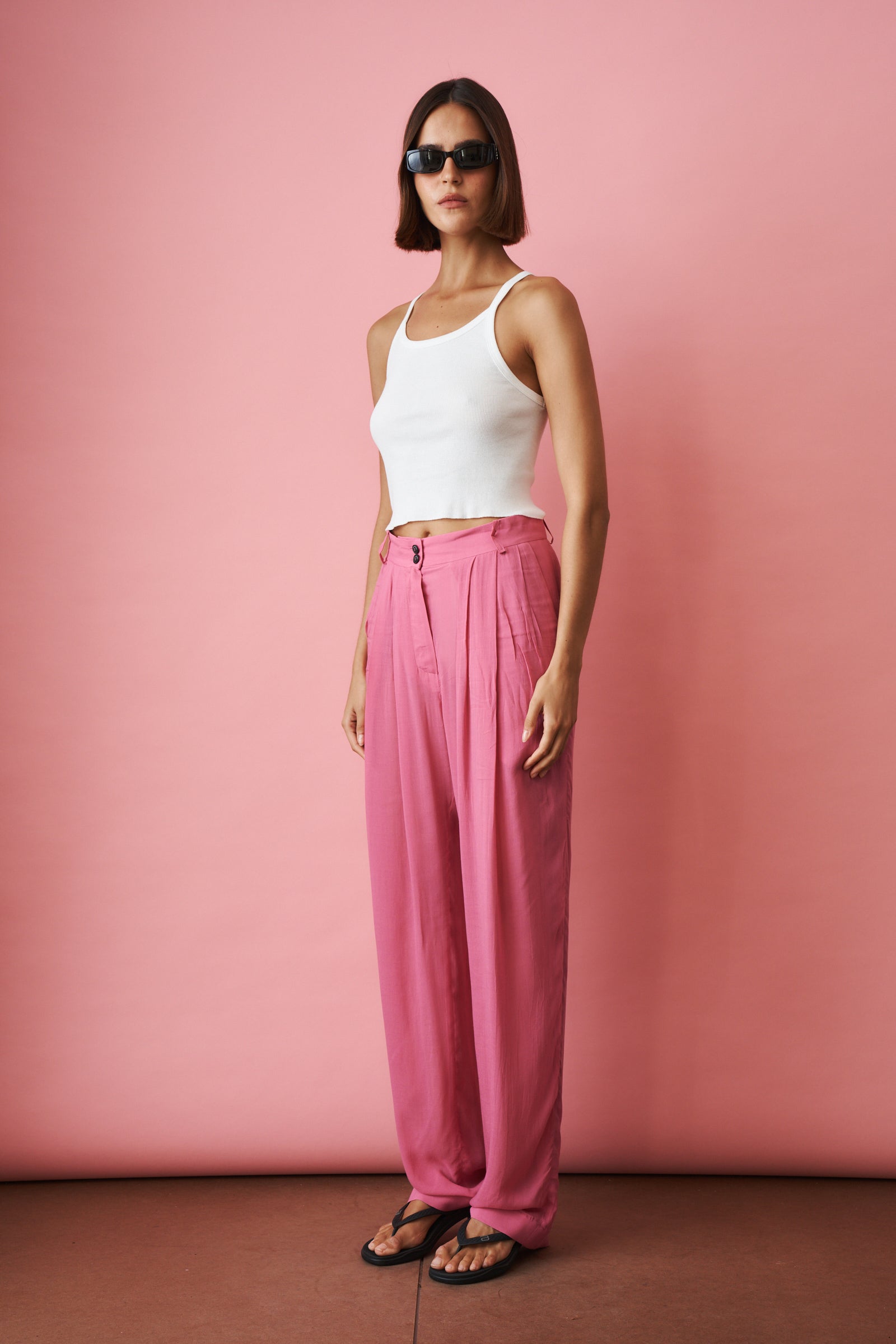 Pink Pleat Pant - DÉSORDRE