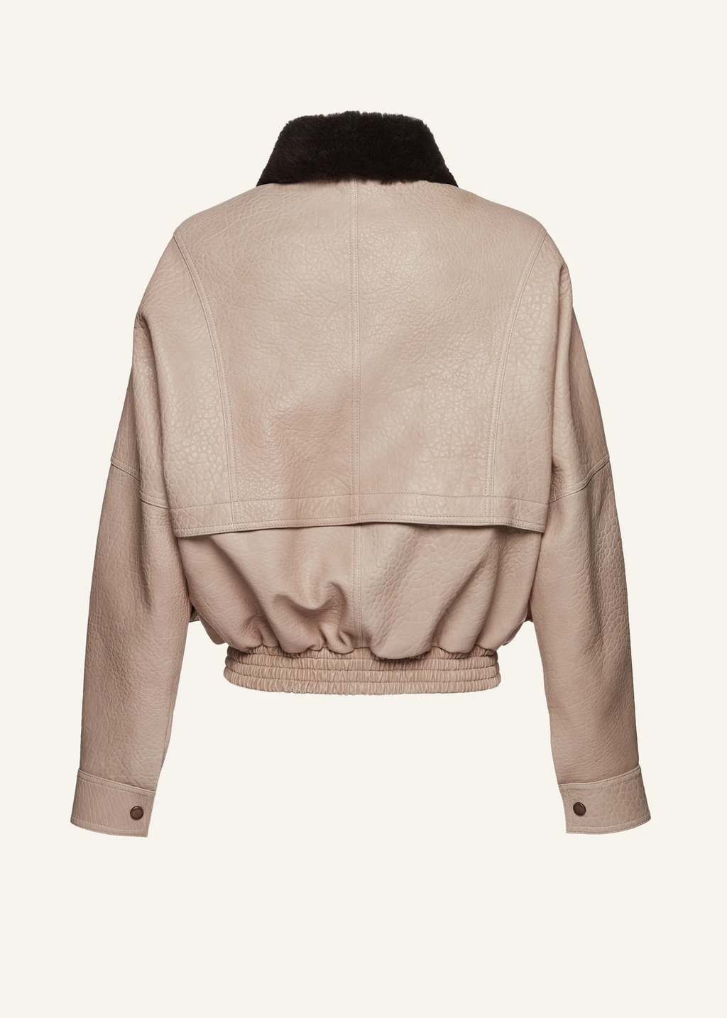 Vintage Embossed Leather Bomber Cream Jacket - Désordre Boutique