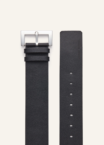 Wide Grained Leather Black Belt - Désordre Boutique