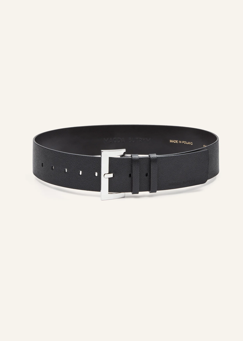 Wide Grained Leather Black Belt - Désordre Boutique