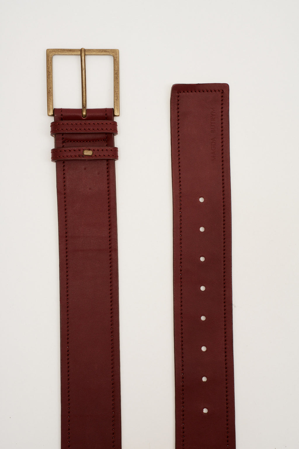 Wide Leather Bordeaux Belt - Désordre Boutique