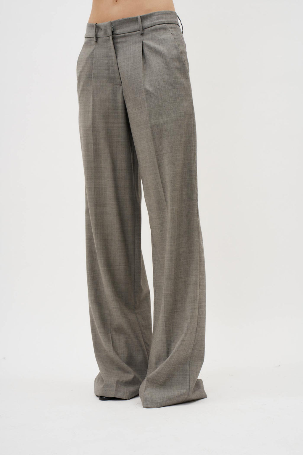 Wide Leg Grey Tailored Wool Pants - Désordre Boutique