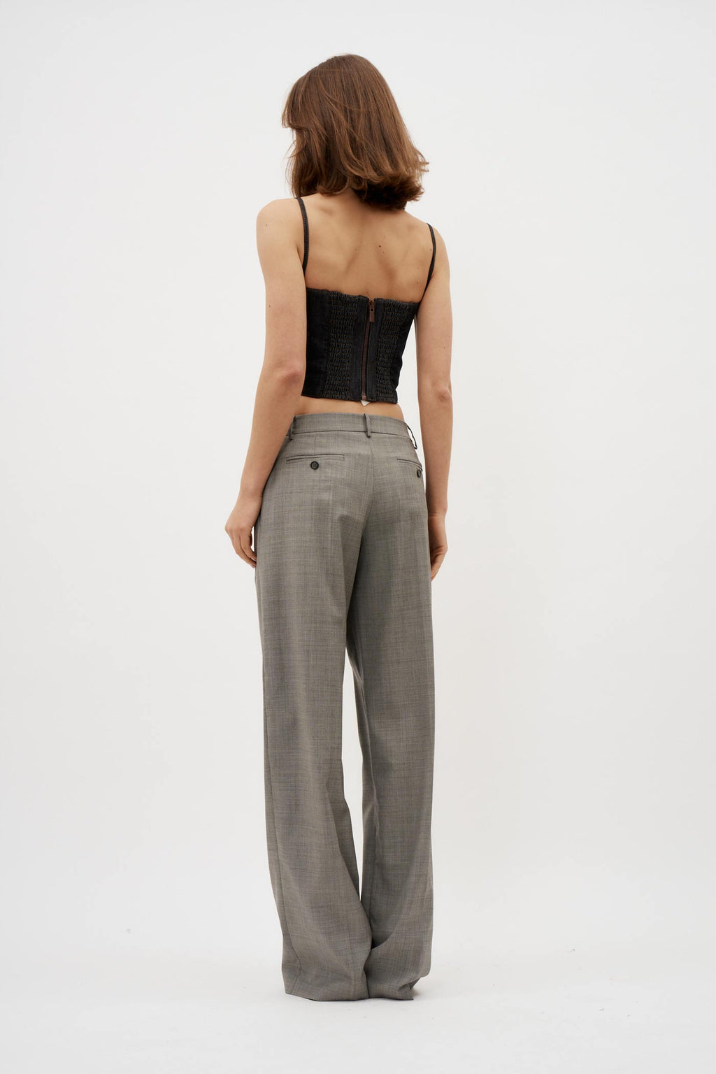 Wide Leg Grey Tailored Wool Pants - Désordre Boutique