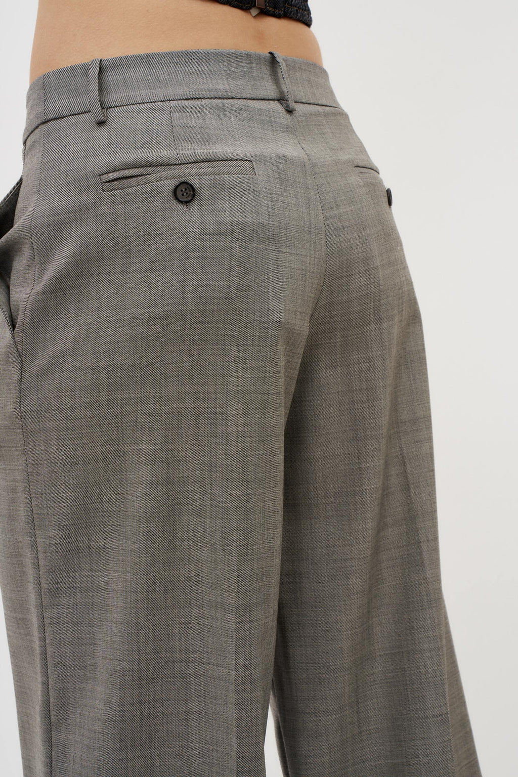 Wide Leg Grey Tailored Wool Pants - Désordre Boutique