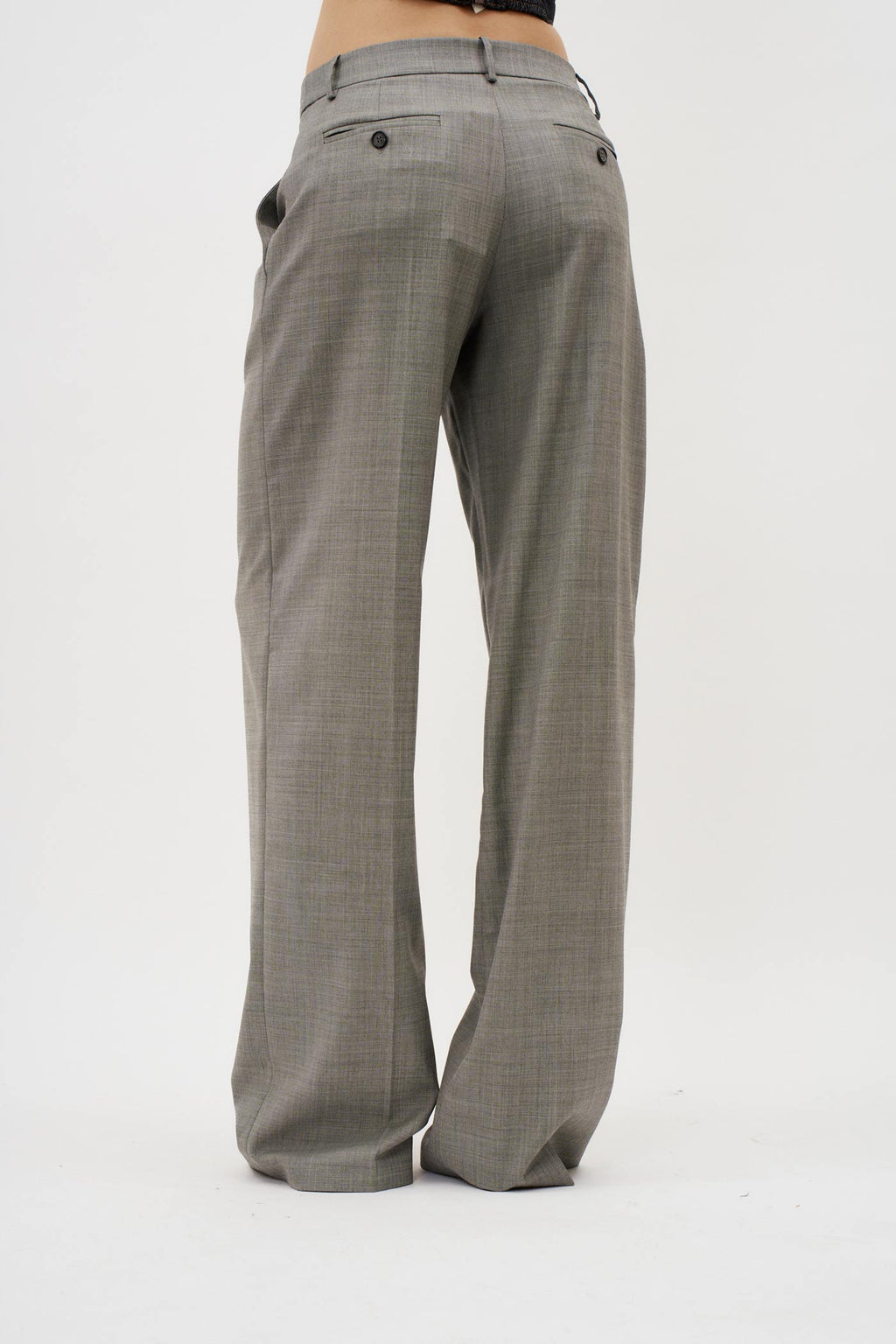 Wide Leg Grey Tailored Wool Pants - Désordre Boutique