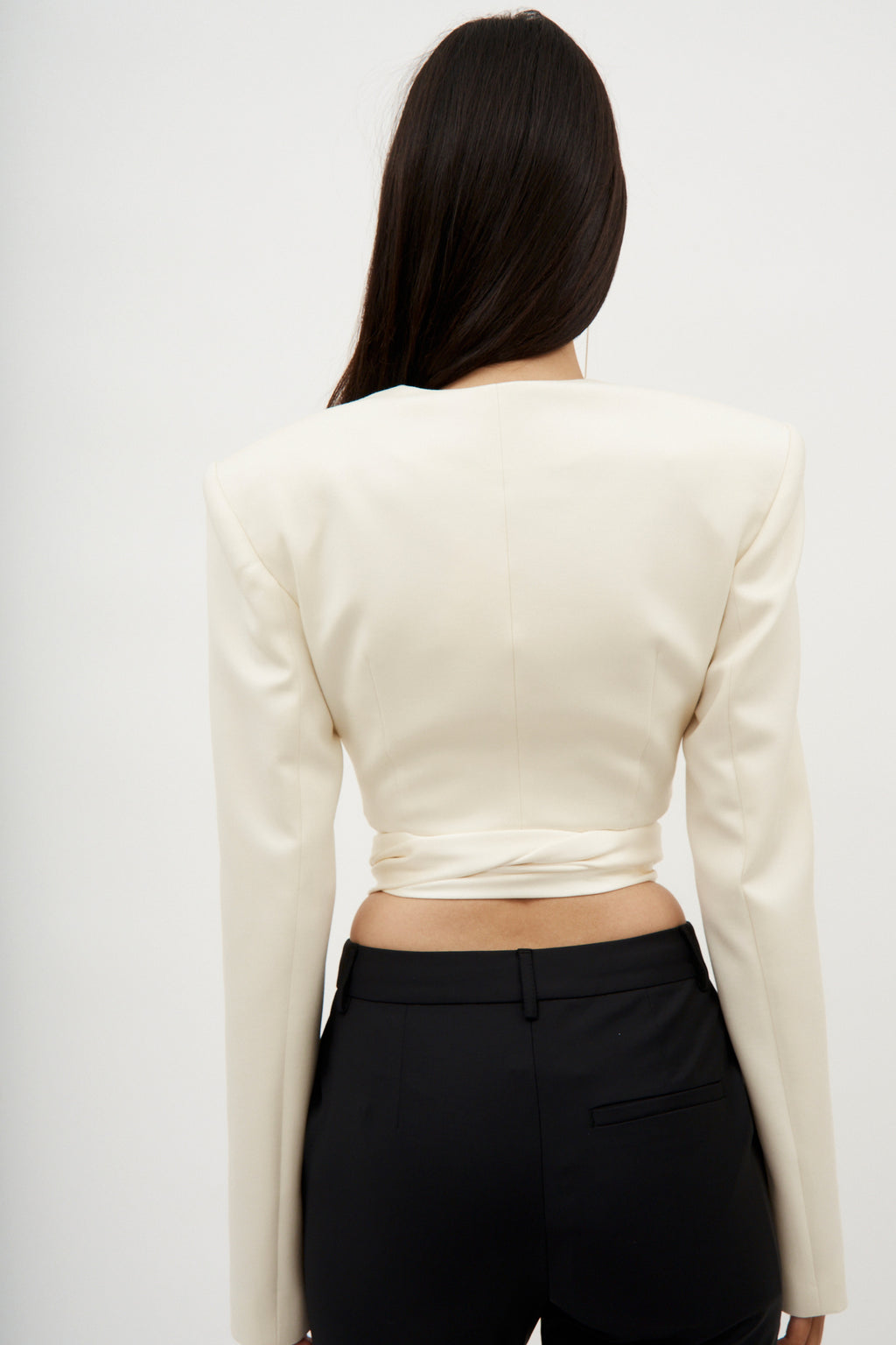 Wrap Waist Cream Tailored Jacket - Désordre Boutique