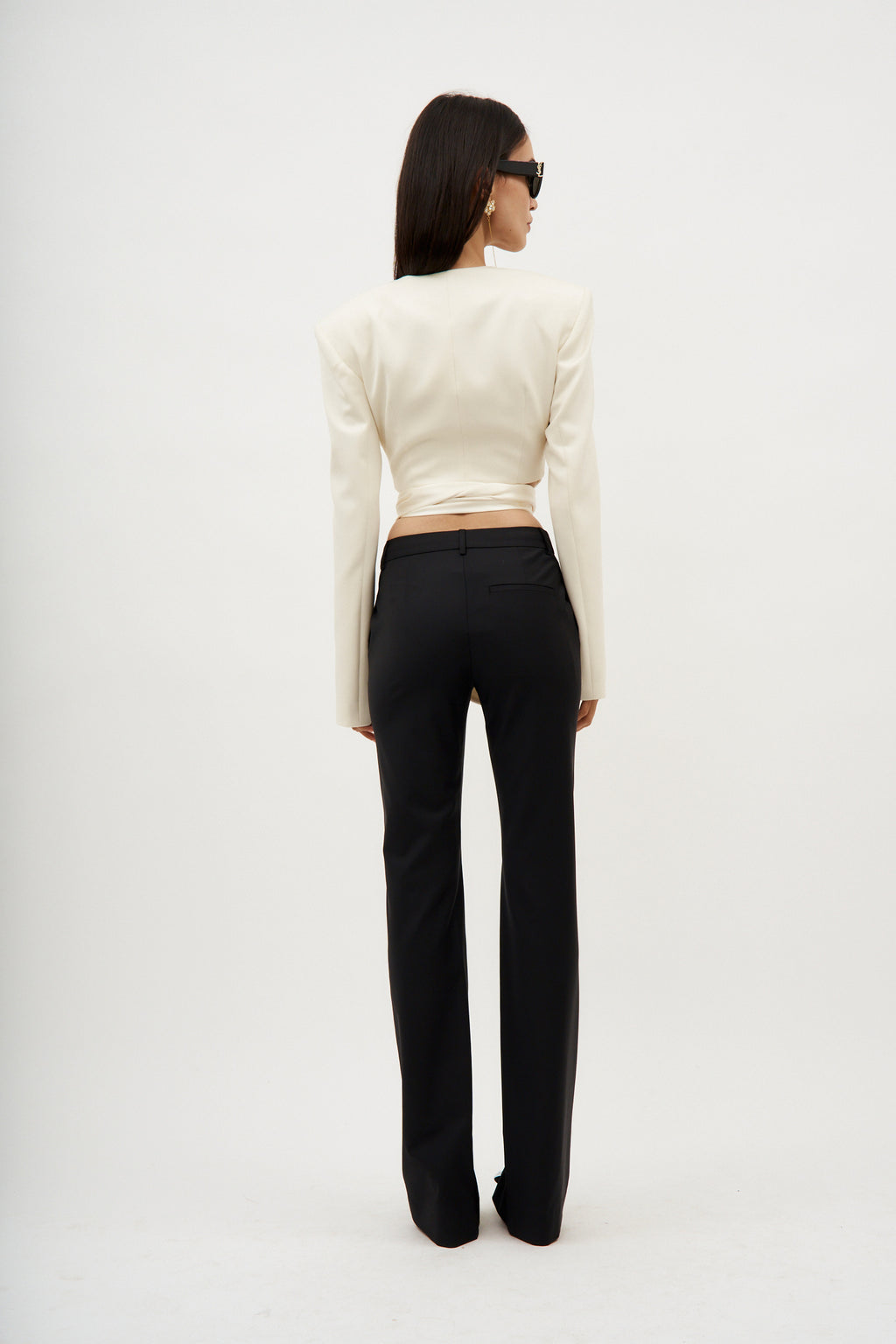 Wrap Waist Cream Tailored Jacket - Désordre Boutique