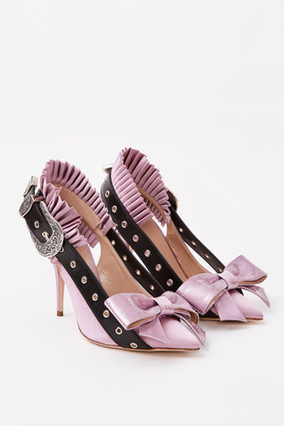 Lilac Bow Buckle Pumps