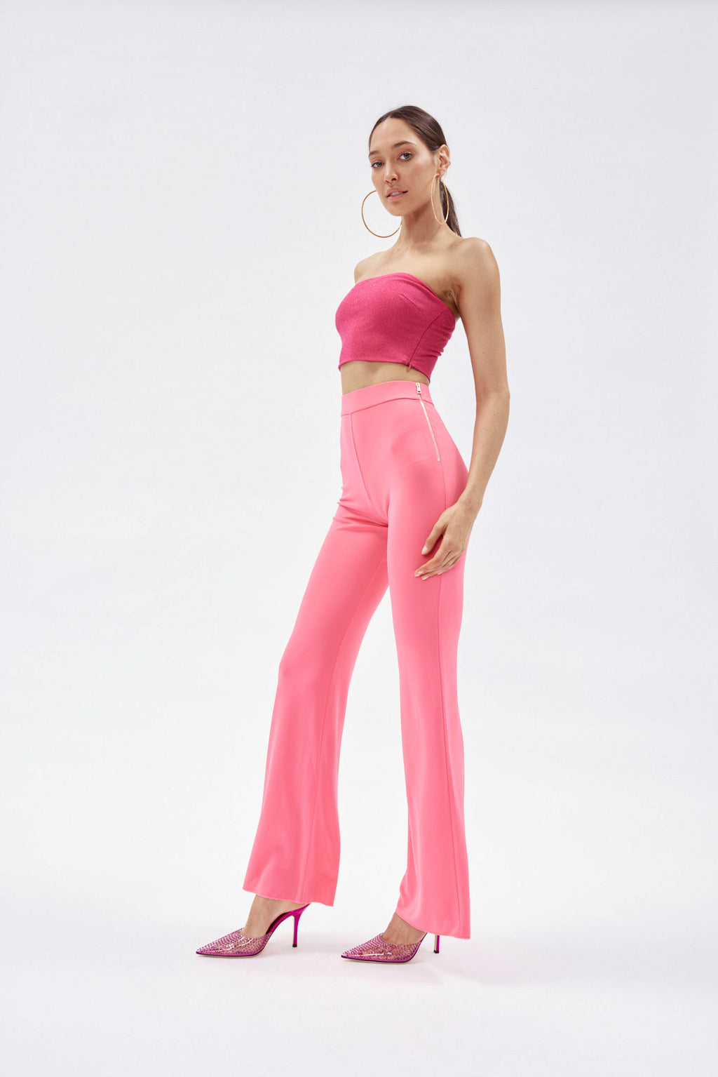 Gaia Bubble Pink Flare Pants