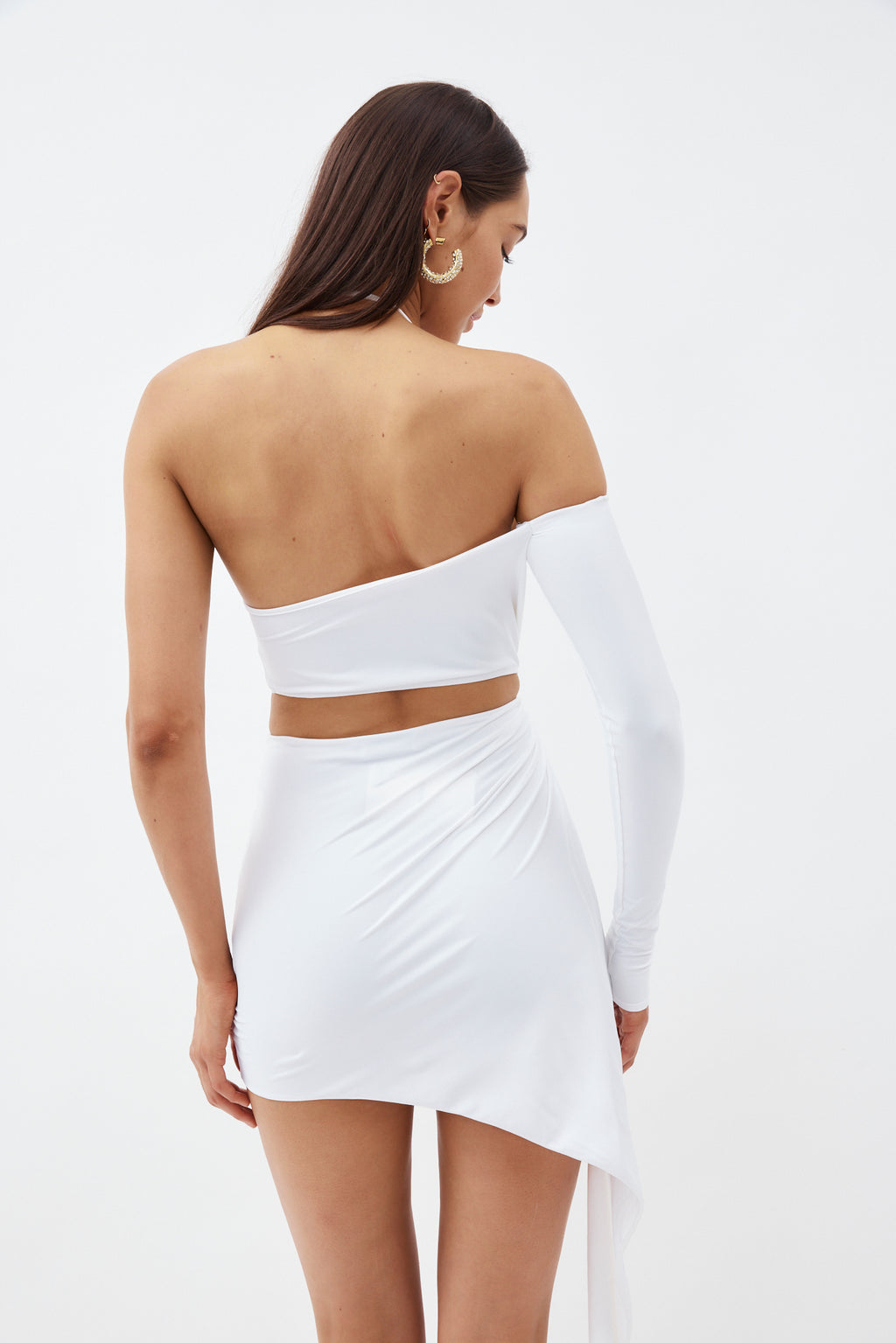 Jersey White Mini Dress