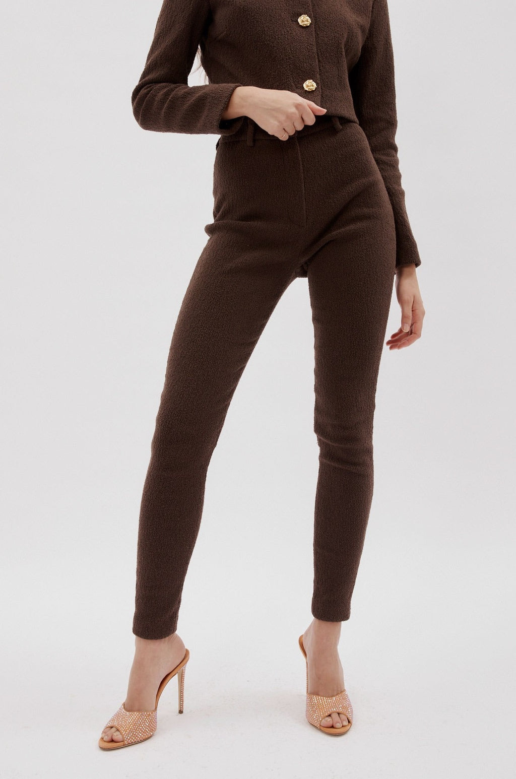 Skinny Brown Tailored Trousers