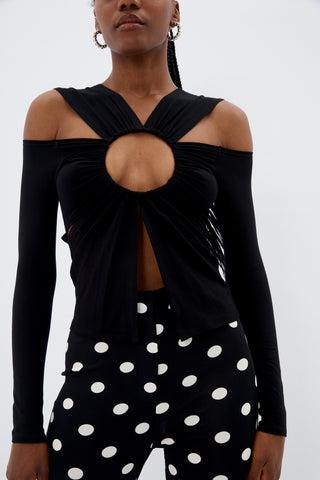 Ring Cut Out Black Top