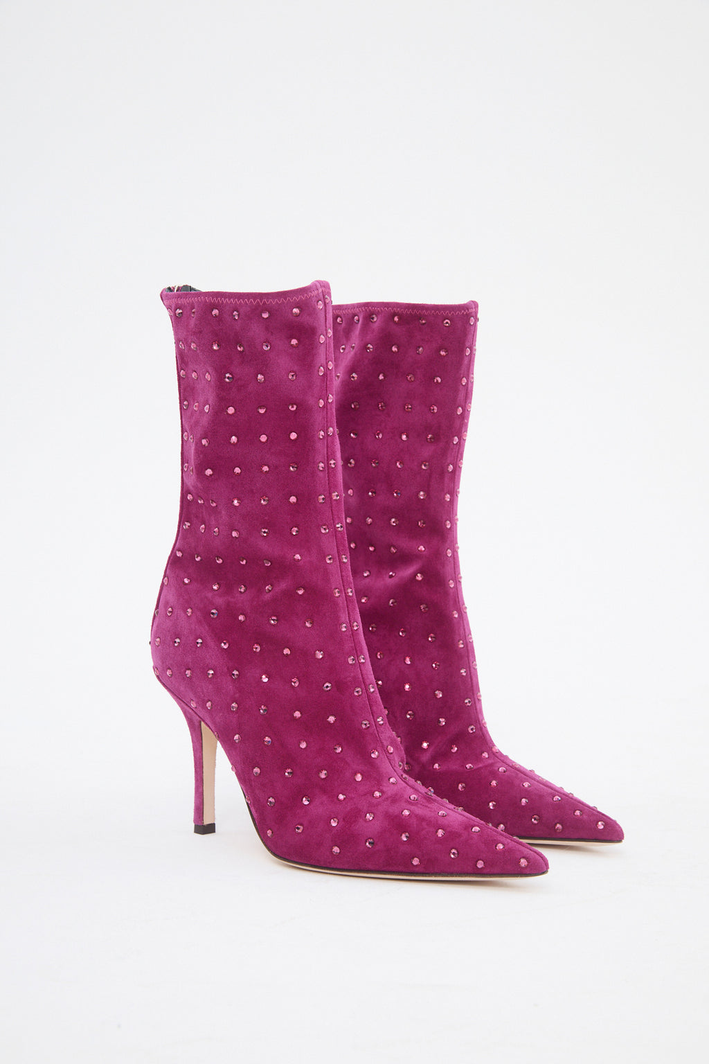 Holly Mama Pink Ruby Crystal Ankle Boots