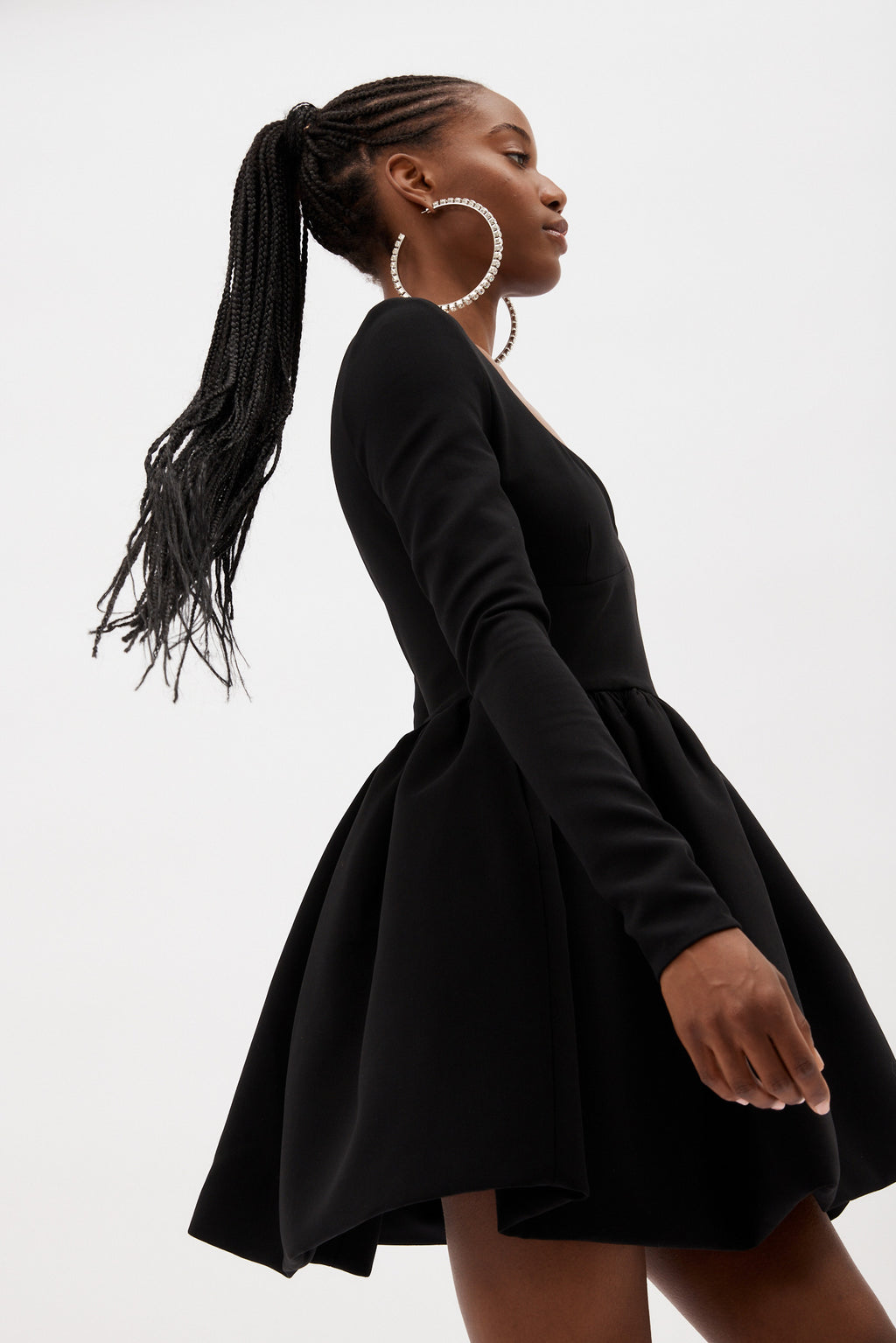Louis Vuitton Black Wool A-Line Petal Embroidered Dress – Boutique