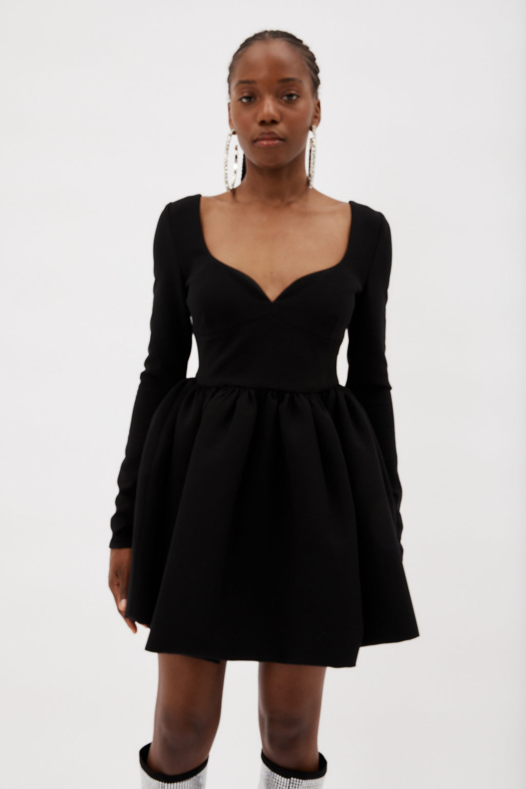 Rib-knit merino wool dress - Black - Ladies | H&M IN