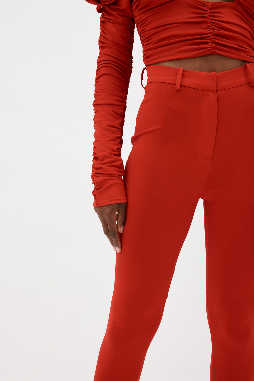 Red Skinny Tailored Trousers  Hionidis Mankind