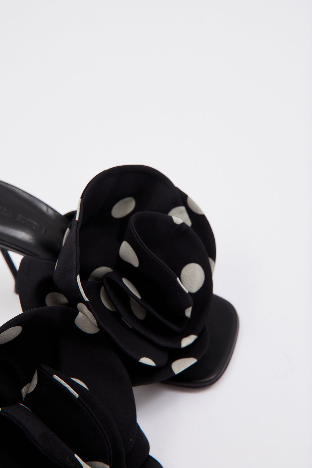 3D Black Polka Dot Flower Heels