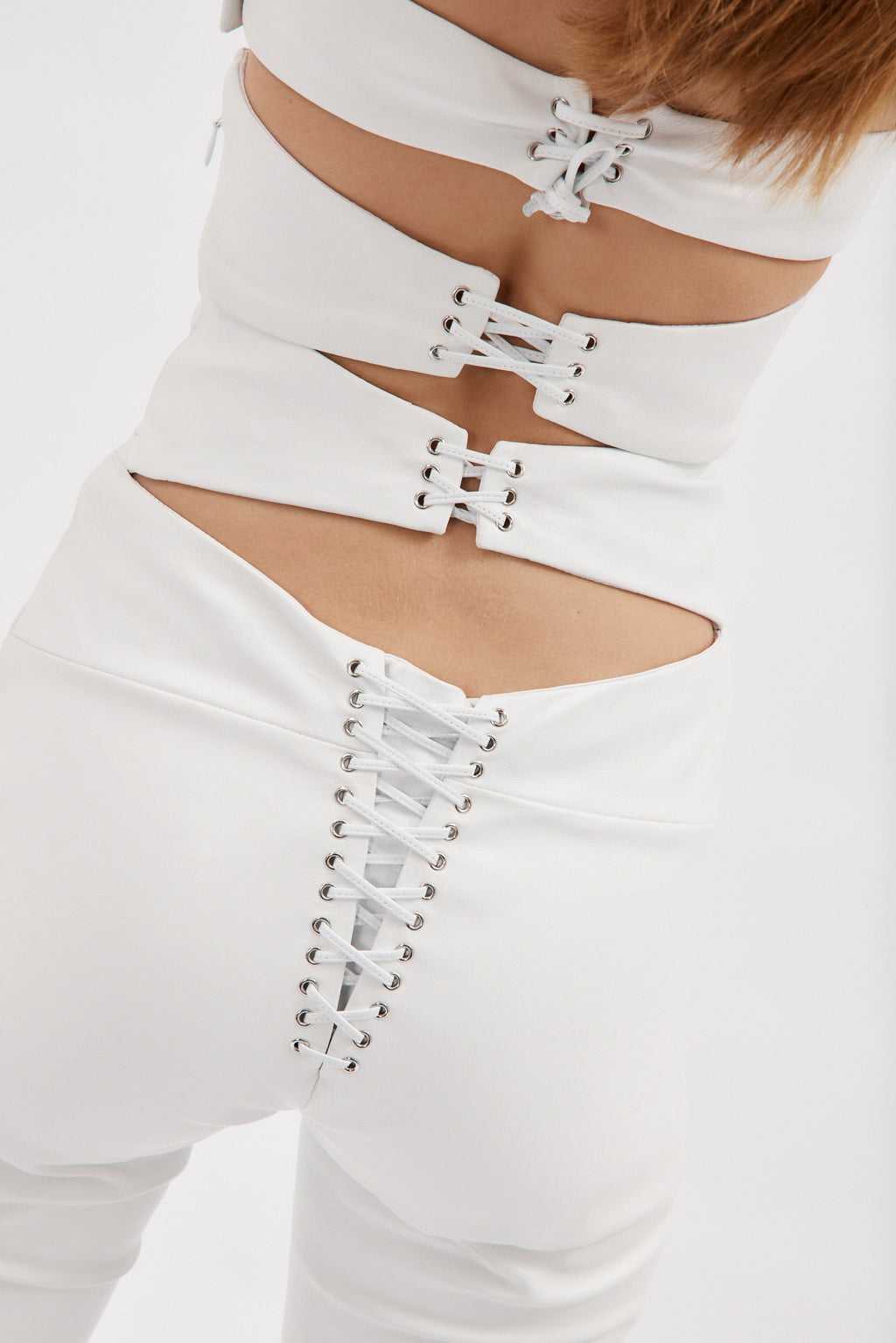 Monot High Waist White Diamond Leather Pants – Désordre Boutique