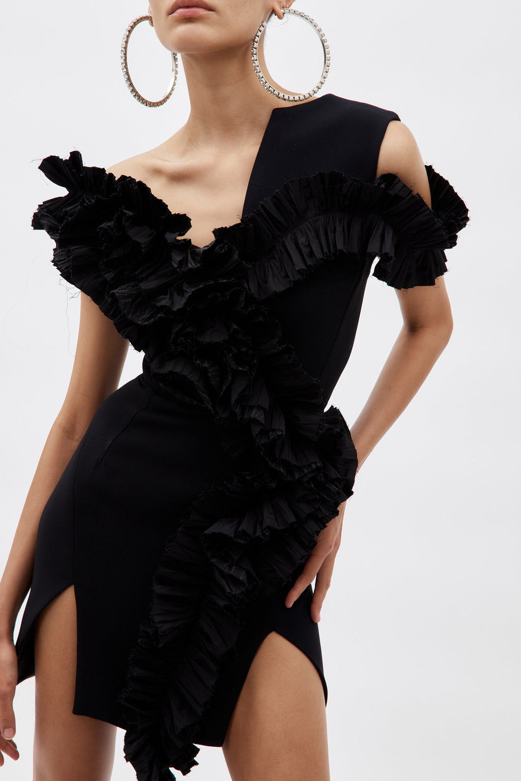 Avery Black Ruffle Dress
