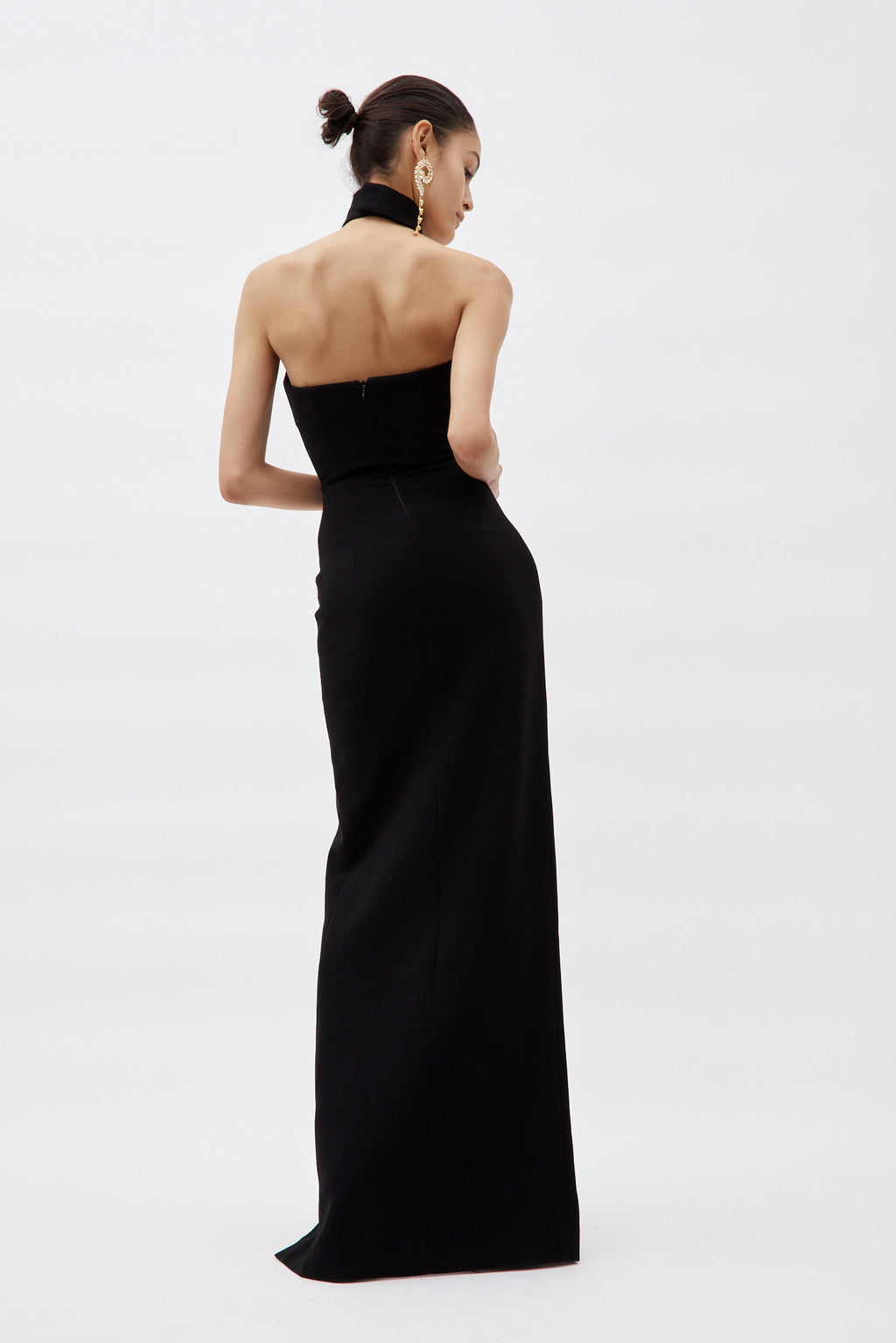 Long Black Dress with Asymmetrical Strap