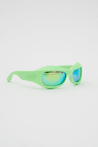 3D Bold Green Round Sunglasses