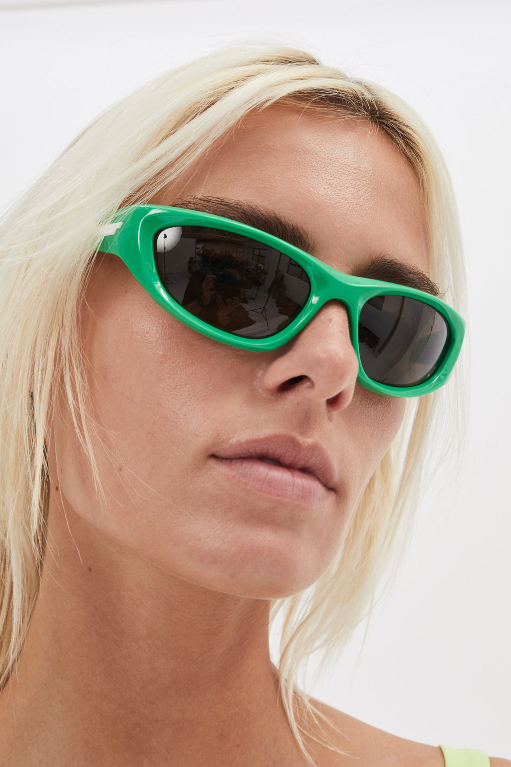 Sporty Wrap Around Green Sunglasses