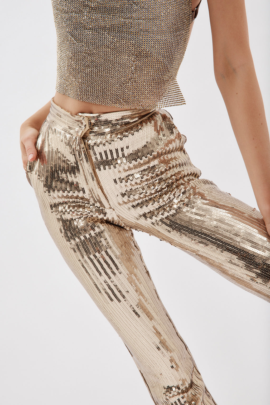 Champagne Sequin Pants – STYLED BY ALX COUTURE