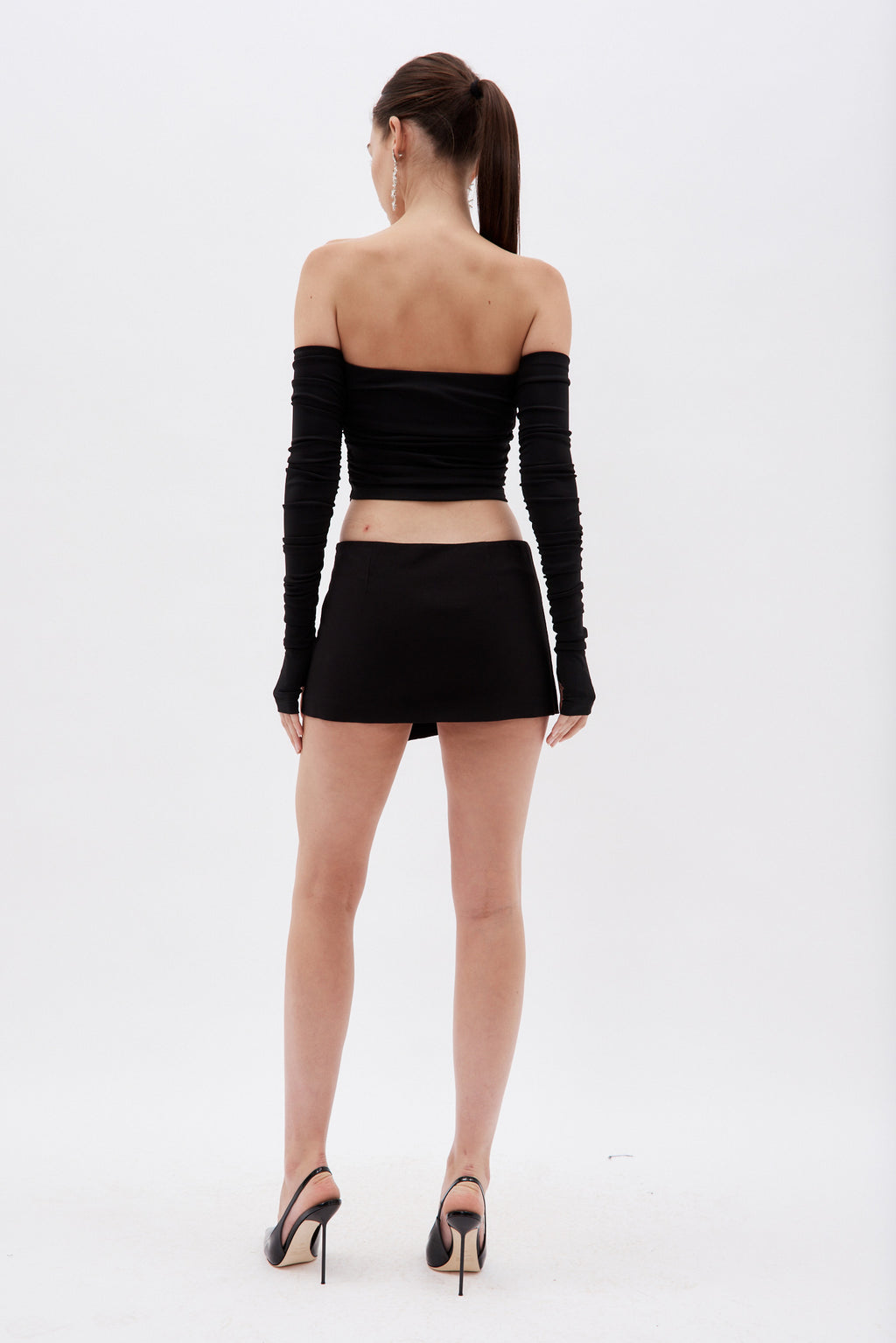 Liza Black Low Rise Mini Skirt