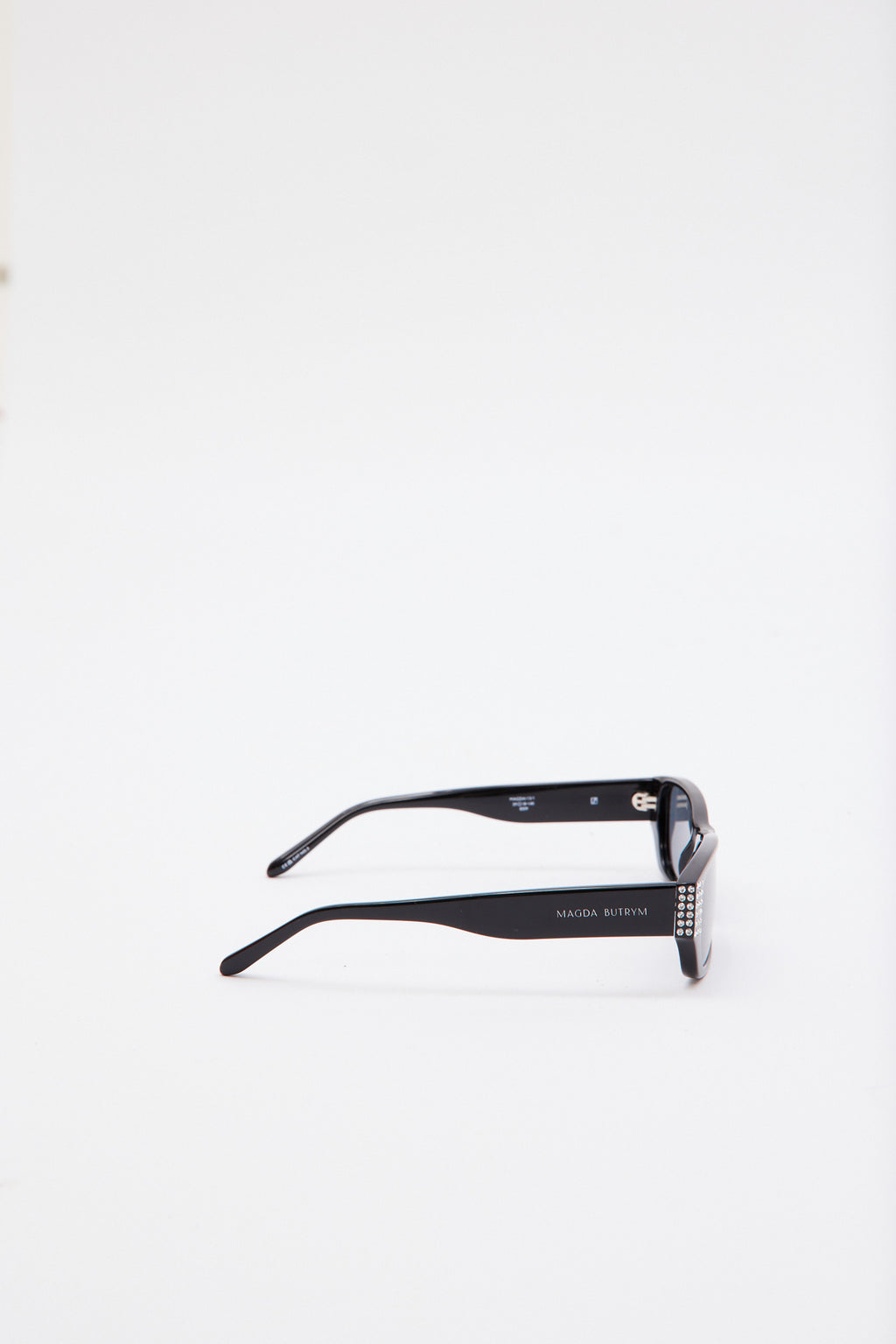 Rectangle Black Grey Crystal Sunglasses