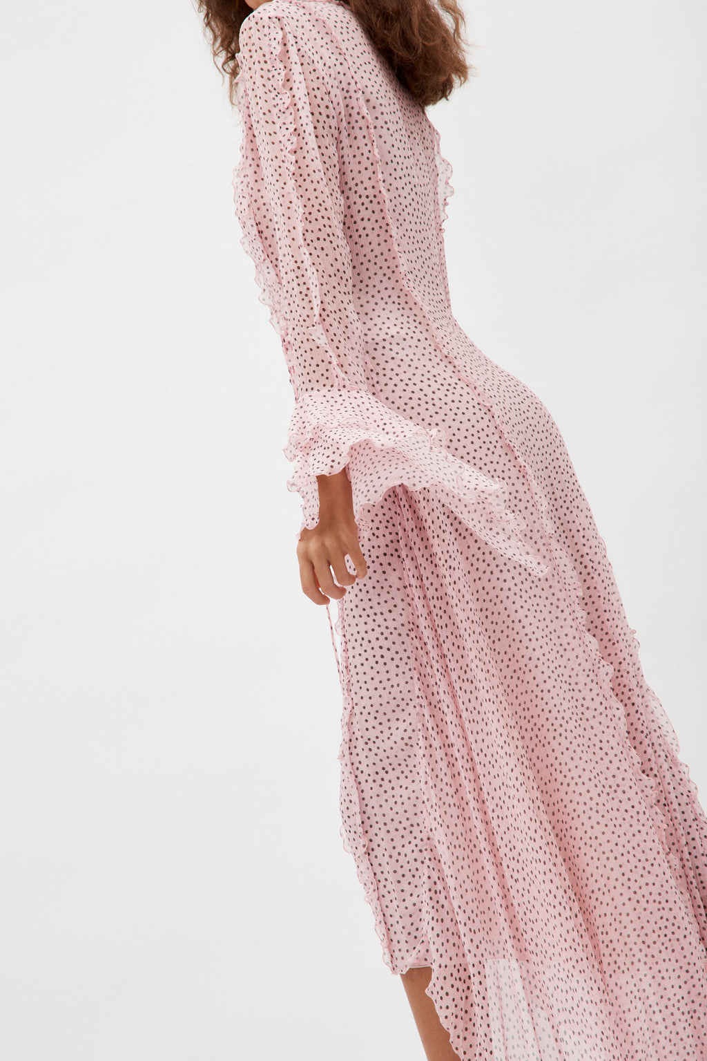 Long Sleeve Rosa Nero Printed Maxi Dress