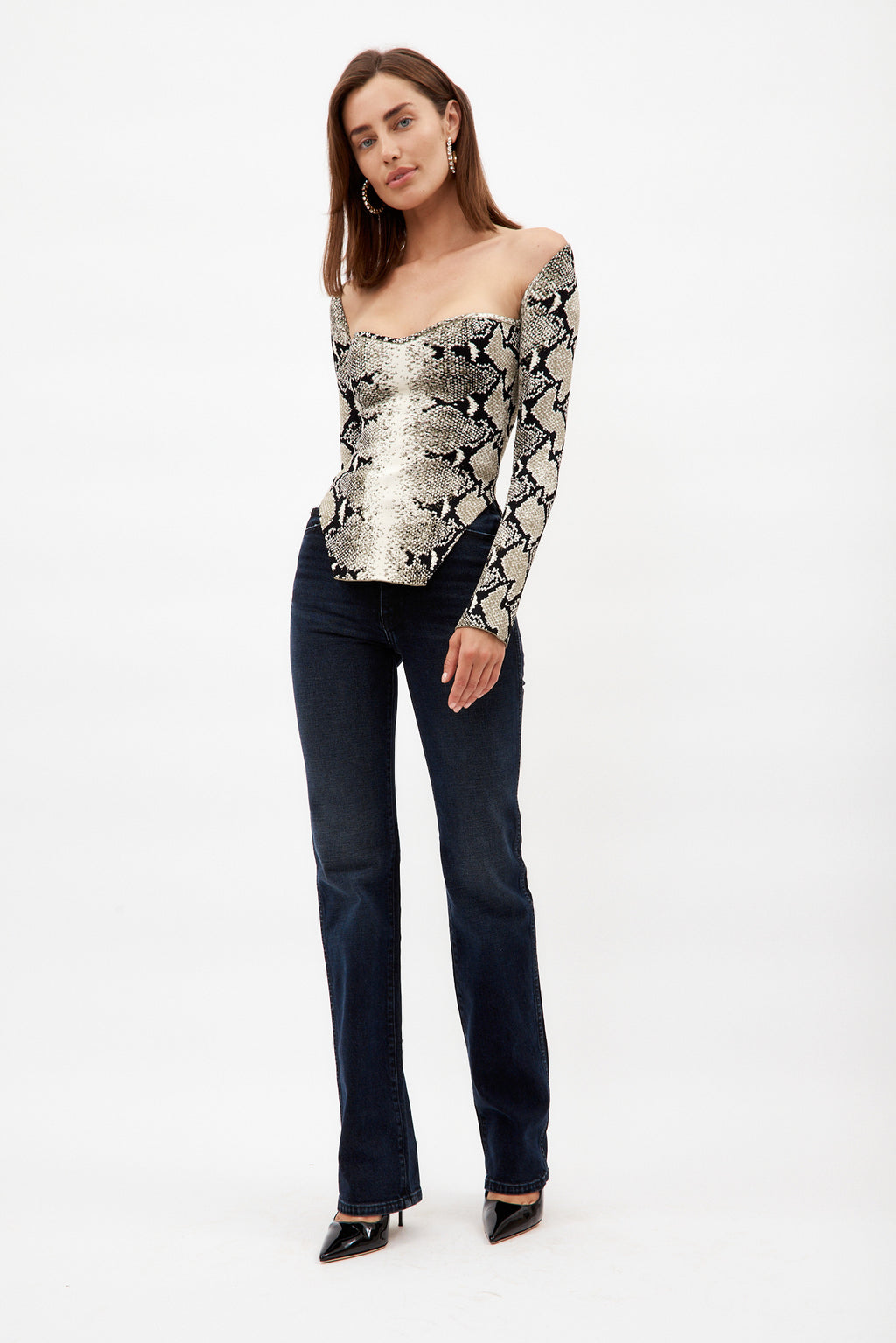 Maddy Roccia Bustier Long Sleeve Top