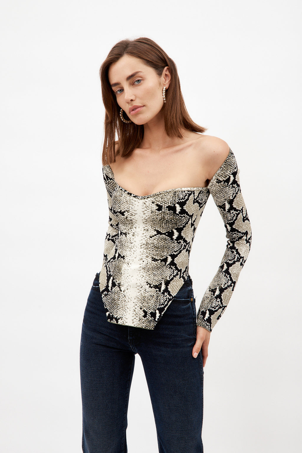 Maddy Roccia Bustier Long Sleeve Top