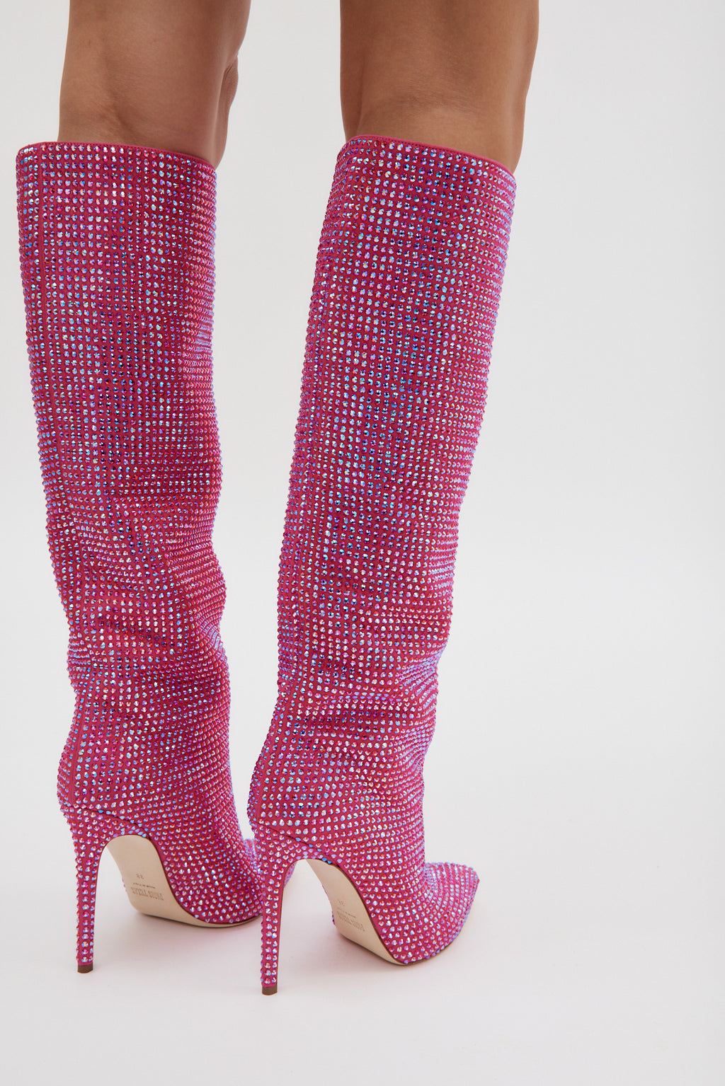 Holly Iridescent Ruby Pink Stiletto Boots