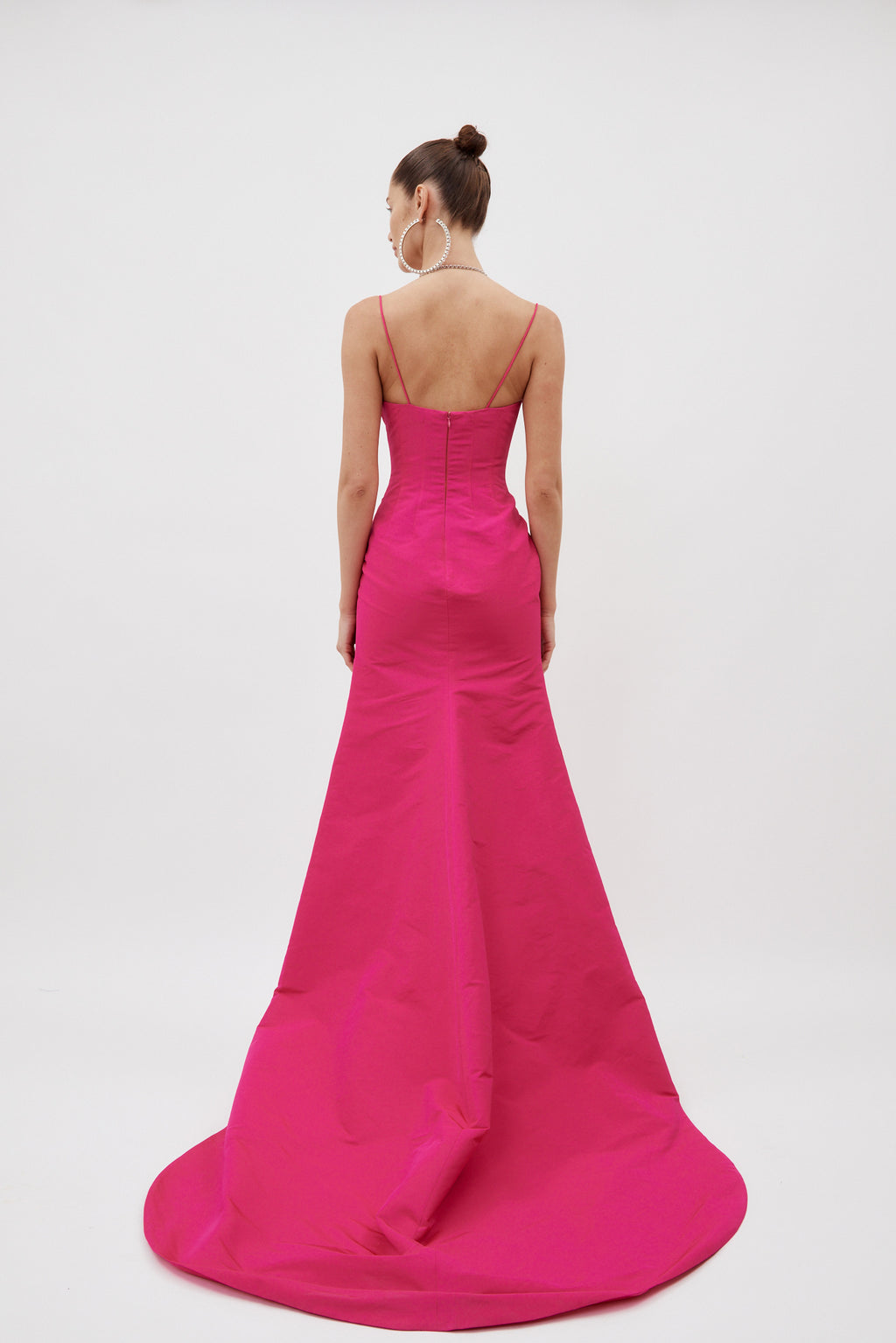 Fuchsia Gown with Chest Cut Out