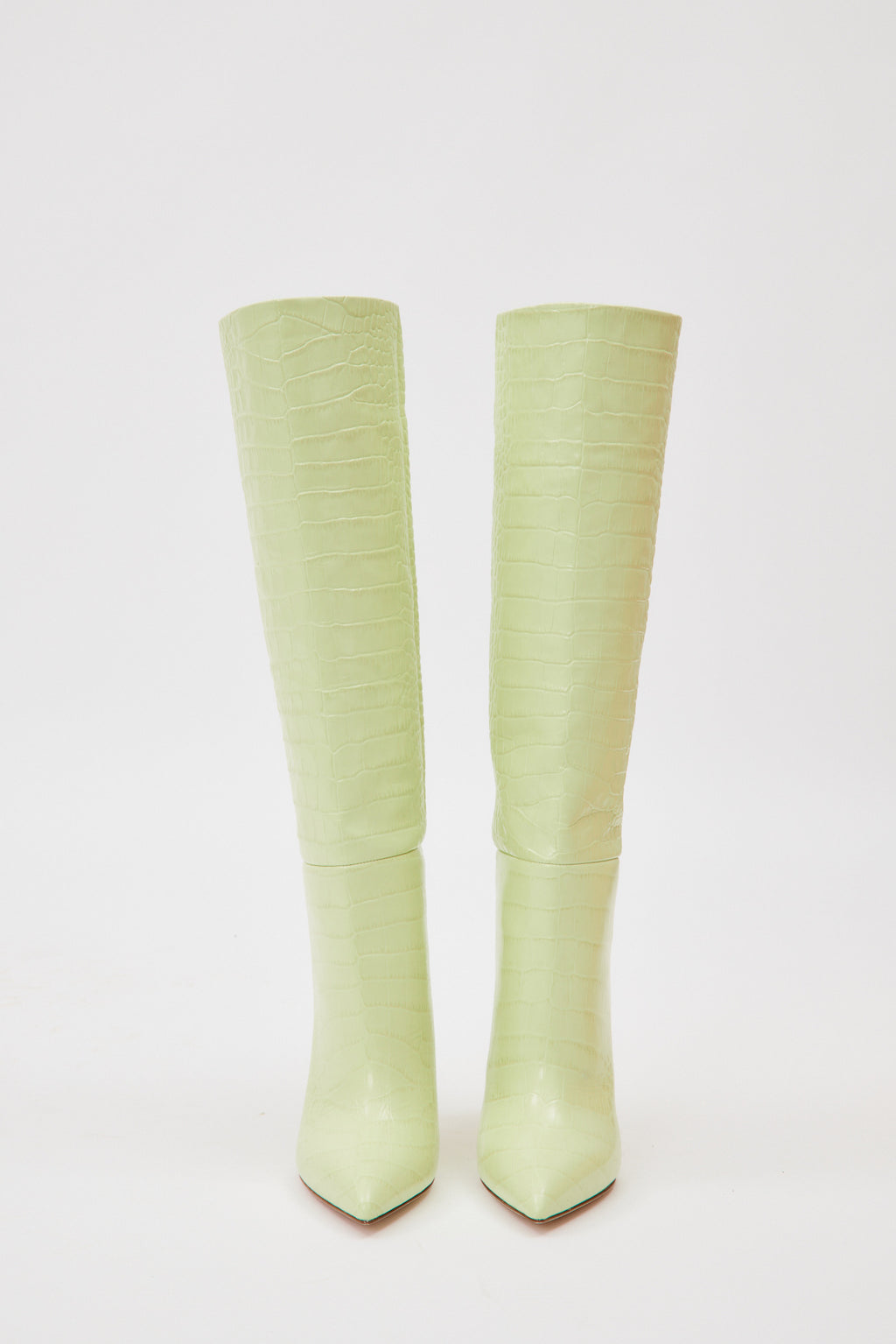 Croco Lime Stiletto Boots