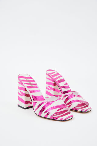 Anja Pink Zebra Mule - Désordre Boutique