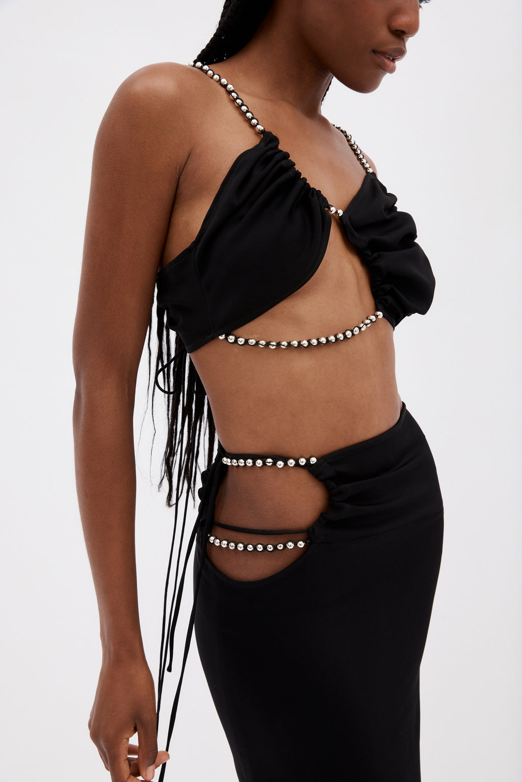 Bertoia Chrome Black Crop Top - Désordre Boutique