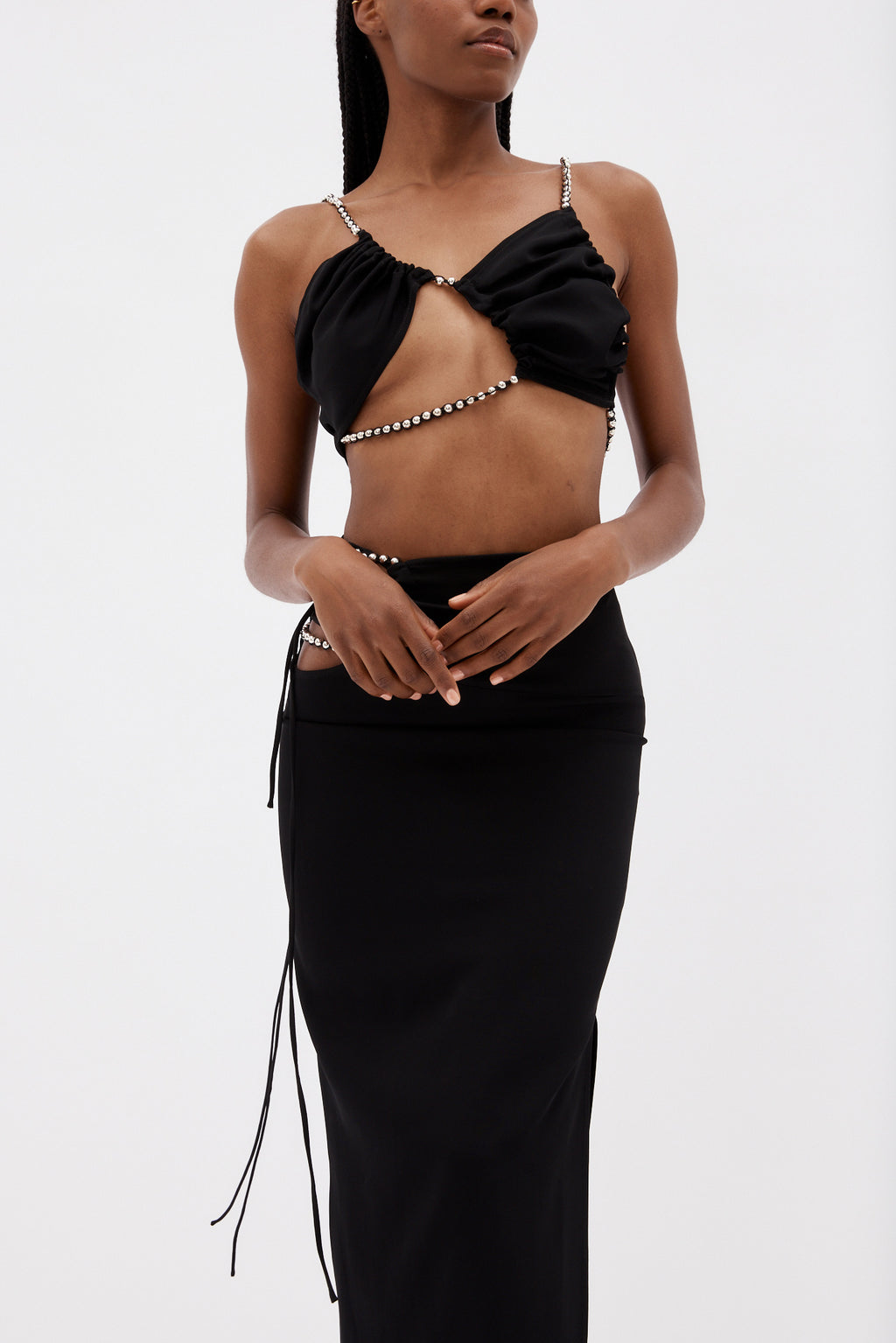 Bertoia Chrome Black Crop Top - Désordre Boutique