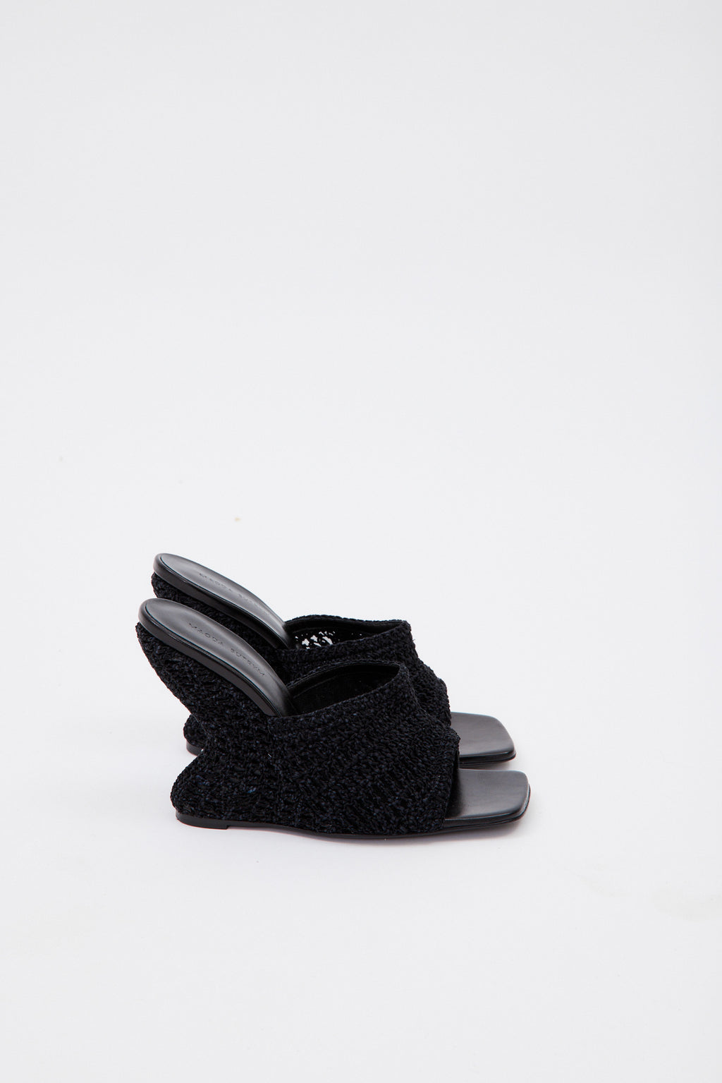 Black Crochet Mule Wedge - Désordre Boutique