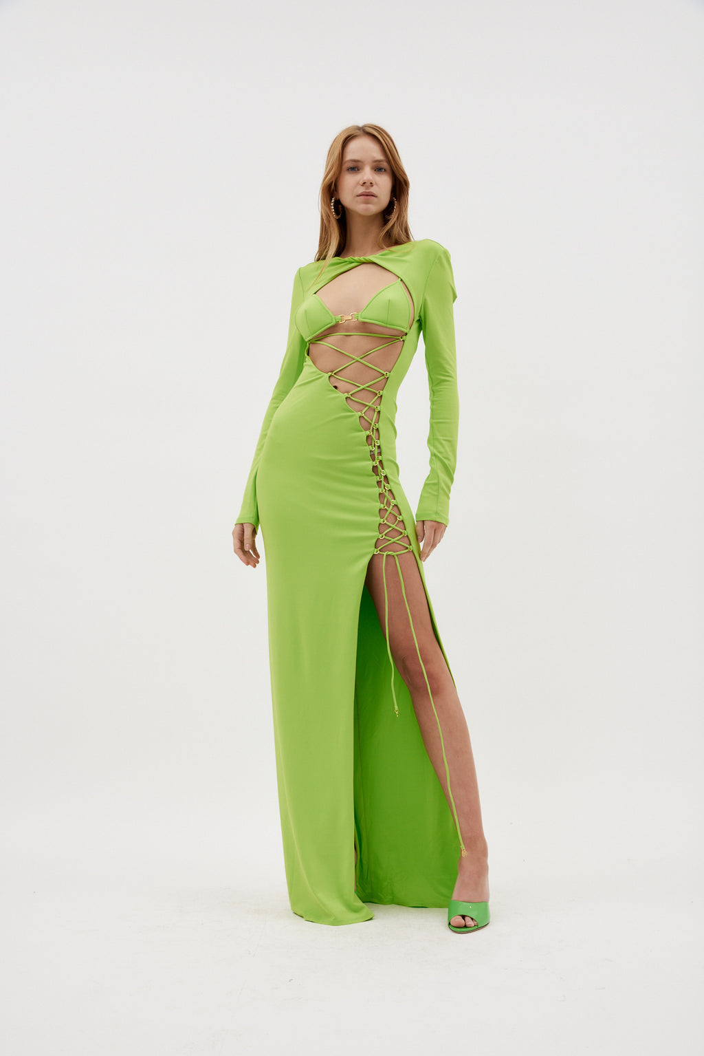 Coco Lime Green Evening Dress - Désordre Boutique