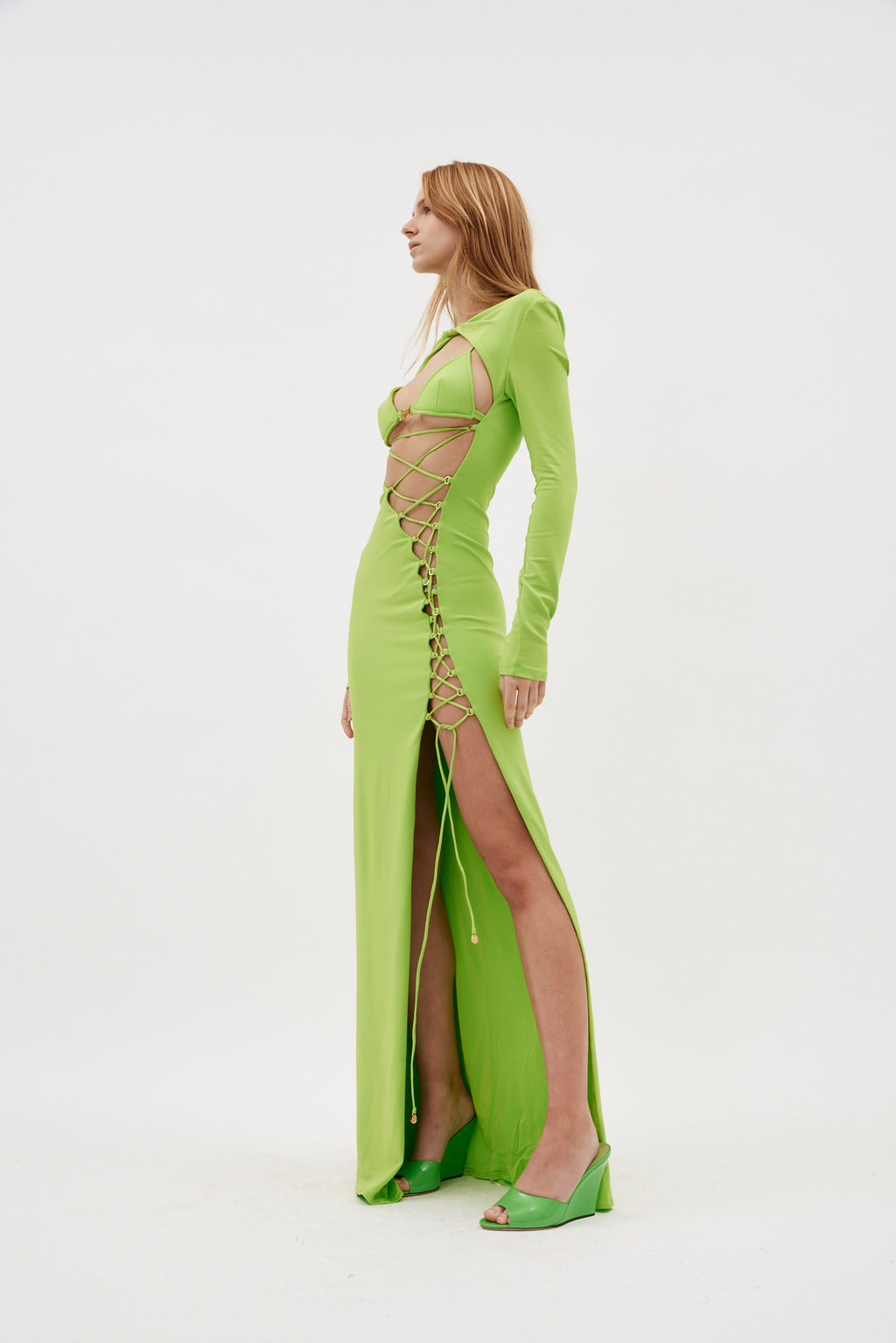 Coco Lime Green Evening Dress - Désordre Boutique